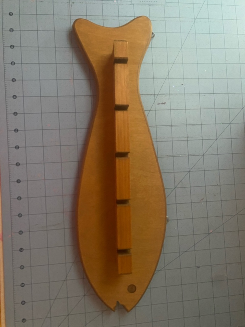 Handcrafted Wooden Fishing pole holder  Stamped 'Bill Minor' - Warm Brown Finish